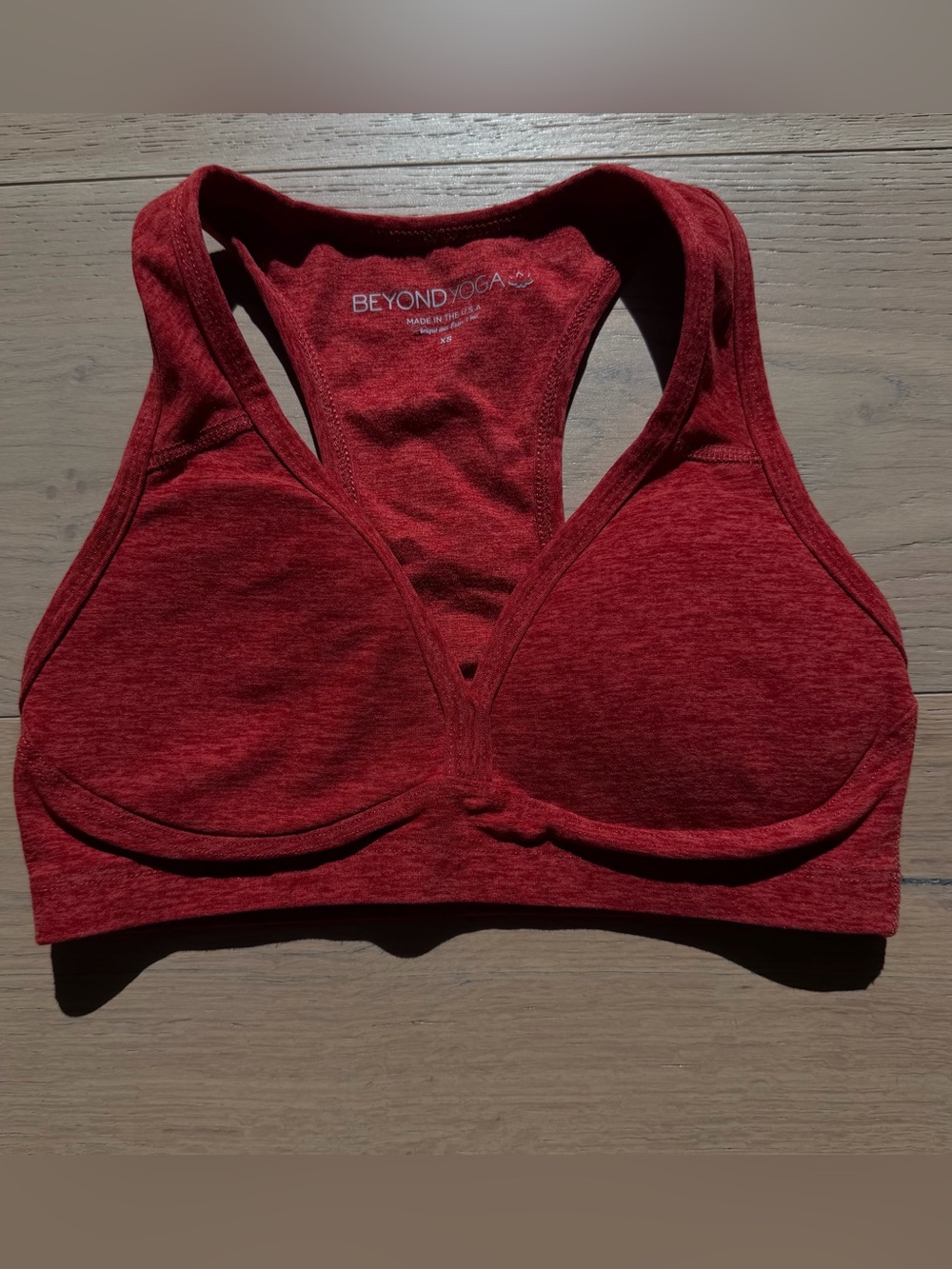 Beyond Yoga Lift Your Spirits Red Sports Bra XS